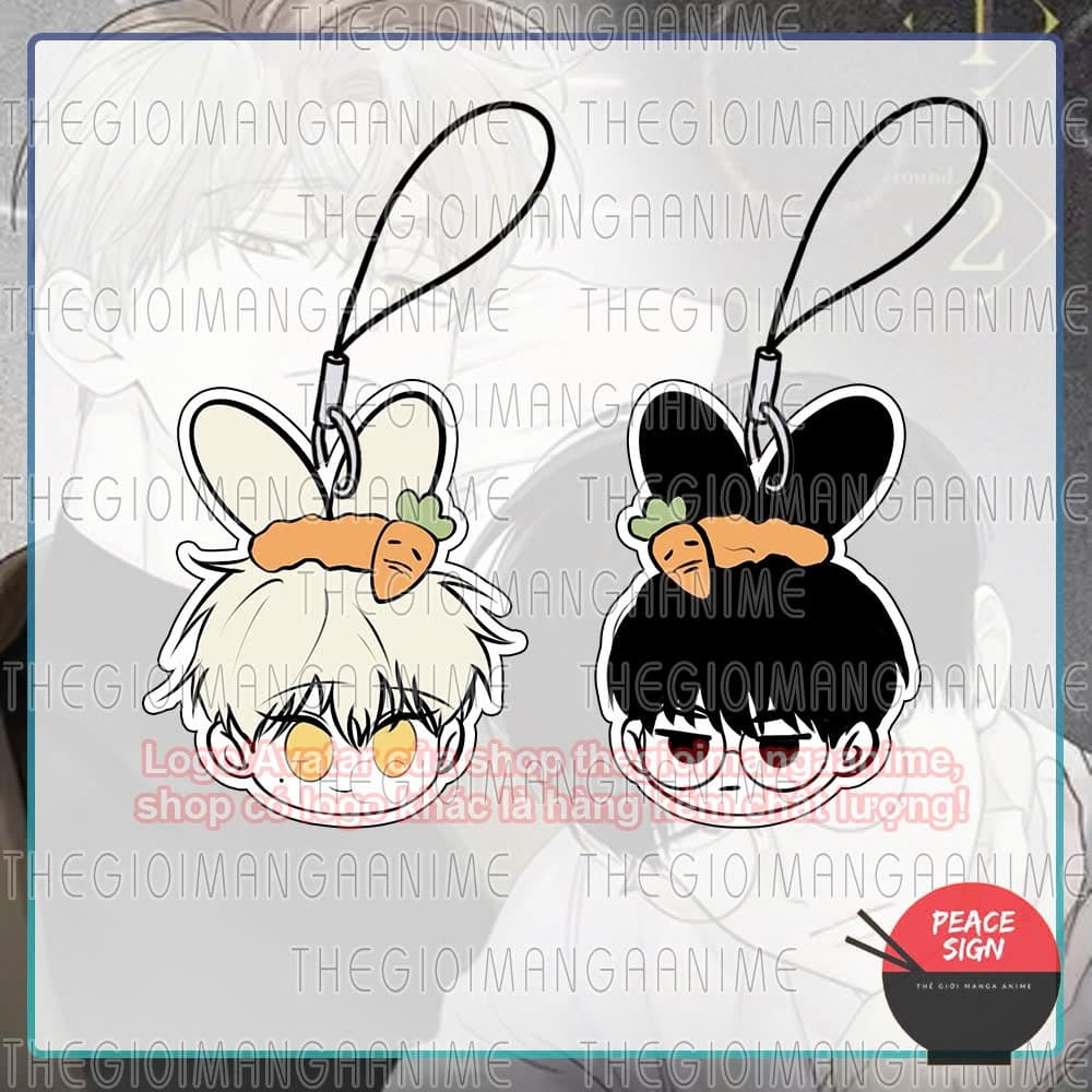 (Tặng móc khóa) Tặng móc khóa(TAI THỎ) Dây treo điện thoại CHECKMATE Chiếu tướng BL in hình anime mica acrylic xinh xắn