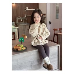 Sét áo len cổ điển và quần legging thun xinh xắn cho bé gái - thời trang Quảng Châu. 3