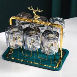 Bộ 6 Cốc Thuỷ Tinh Xoắn Màu Sắc Bộ Ly Xoắn Phong Cách Hàn Quốc Cốc Thủy Tinh Decor Uống Nước Cao Cấp 3