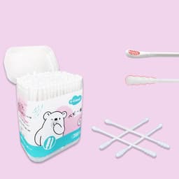 Tăm bông sơ sinh VCool (Hộp 200 que) Kháng Khuẩn Vệ Sinh Tai Mắt Mũi Cho Bé Sơ Sinh 8