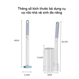 Bộ Chổi Cọ Nhà Vệ Sinh Bồn Cầu Toilet Gắn Tường JYoohome Bông Lau Dùng 1 Lần Khử Mùi Làm Sạch 8