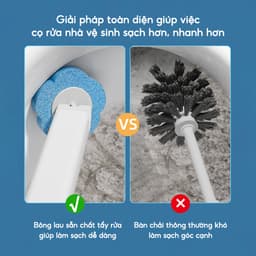 Bộ Chổi Cọ Nhà Vệ Sinh Bồn Cầu Toilet Gắn Tường JYoohome Bông Lau Dùng 1 Lần Khử Mùi Làm Sạch 2