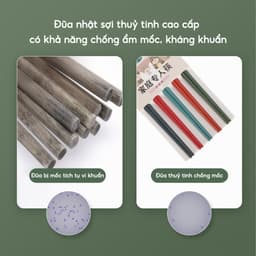 Đũa ăn cơm , SET 10 đôi đũa sợi thủy tinh Nhật Bản kháng khuẩn chống ẩm mốc, Đũa ăn sợi thuỷ tinh chịu nhiệt 4
