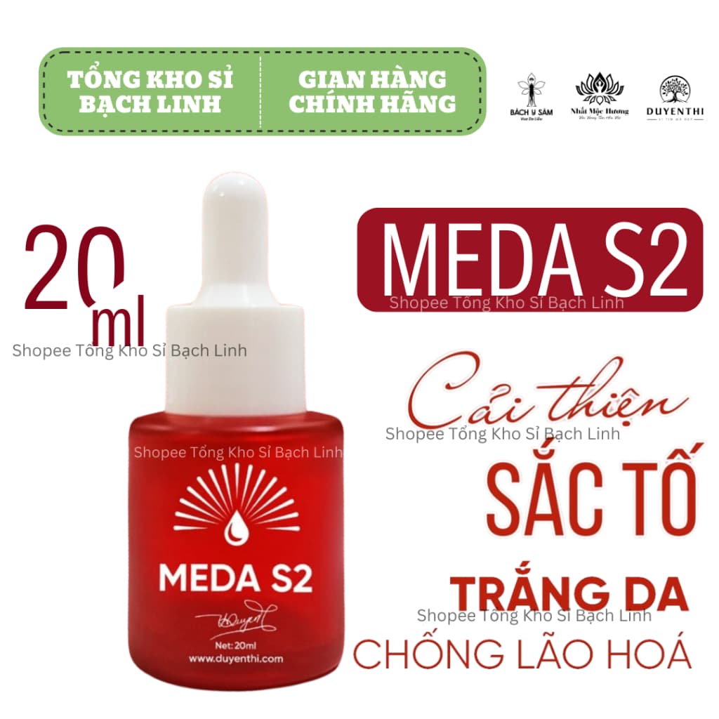 Serum Meda S2 Duyên Thị (20ml - 48ml) - Serum Phá Sắc Tố Nám, Kiềm Dầu, Căng Bóng, Trẻ Hóa Tại Nhà