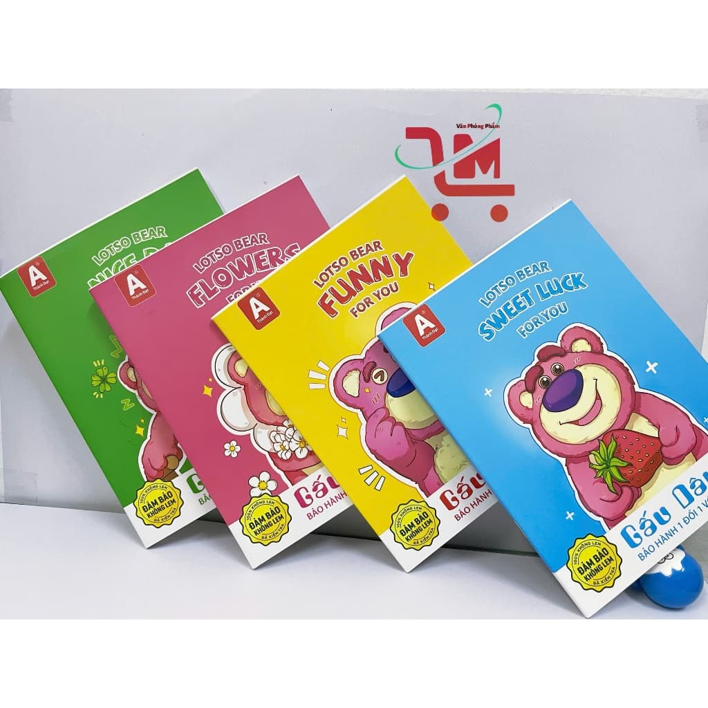 Combo 10 Cuốn Tập/ Vở Thành Đạt, Mẫu Gấu Dâu Định Lượng 80gr, 96 trang, 4-5 Ôly, Loại Dày Không Lem, Chất Lượng Tốt