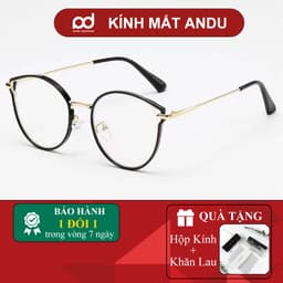 Gọng kính cận thời trang nữ ANDU EYEWEAR dáng tròn cánh tiên chống UV chất liệu kim loại - 2067 1