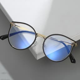 Gọng kính cận thời trang nữ ANDU EYEWEAR dáng tròn cánh tiên chống UV chất liệu kim loại - 2067 2
