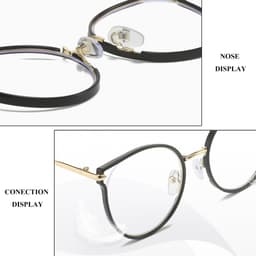 Gọng kính cận thời trang nữ ANDU EYEWEAR dáng tròn cánh tiên chống UV chất liệu kim loại - 2067 5