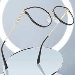 Gọng kính cận thời trang nữ ANDU EYEWEAR dáng tròn cánh tiên chống UV chất liệu kim loại - 2067 3