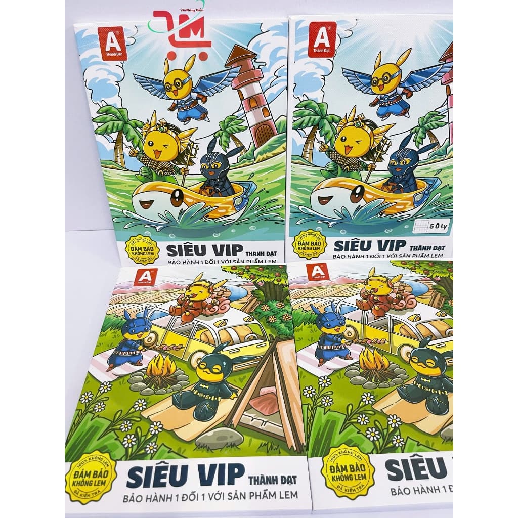 Lốc 10 Cuốn Tập/ Vở Siêu Vip Thành Đạt 4,5 Ô Ly 96tr- Đảm Bảo Không Lem [Định Lượng 120gsm) - Giao Mẫu Ngẫu Nhiên