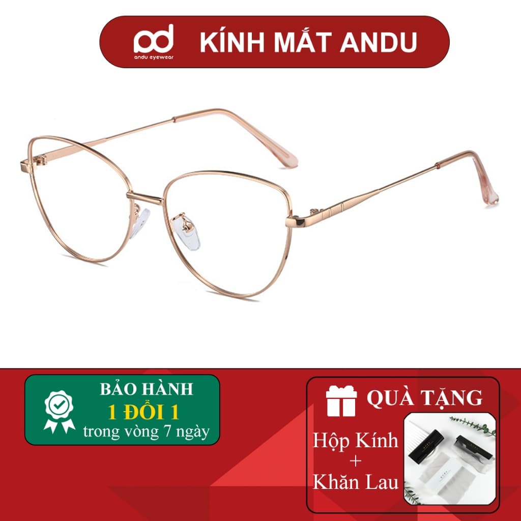 Gọng kính cận thời trang nữ NARO EYEWEAR  dáng mắt mèo chống UV chất liệu kim loại - 5002