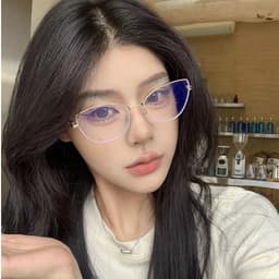 Gọng kính cận thời trang nữ NARO EYEWEAR  dáng mắt mèo chống UV chất liệu kim loại - 5002 7