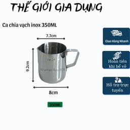 Ca đánh sữa inox (có vạch chia) 350ml - 550ml - 900ml-1.5L- 2L 3