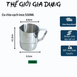 Ca đánh sữa inox (có vạch chia) 350ml - 550ml - 900ml-1.5L- 2L 4