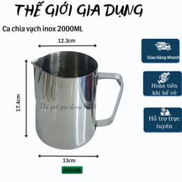 Ca đánh sữa inox (có vạch chia) 350ml - 550ml - 900ml-1.5L- 2L 7