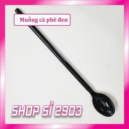 (COMBO 30 CÁI) Muỗng nhựa cafe, muỗng nhựa đen 20 cm 3