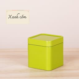 Hộp đựng trà hình vuông 2 lớp, chất liệu thiếc, Hộp bảo quản trà hình vuông, tiện lợi - HVL TEA 8