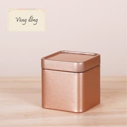 Hộp đựng trà hình vuông 2 lớp, chất liệu thiếc, Hộp bảo quản trà hình vuông, tiện lợi - HVL TEA 7