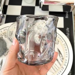 Bộ Bình Cốc Uống Nước Thuỷ Tinh Họa Tiết Xoắn Màu Xám Khói Kèm Khay Sang Trọng Độ Bên Cao 5