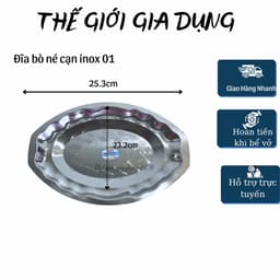 Đĩa bò né - Đĩa hấp cá - Đĩa Hột Xoài Inox không gỉ loại dày size 40 x 25 x 3 cm 2