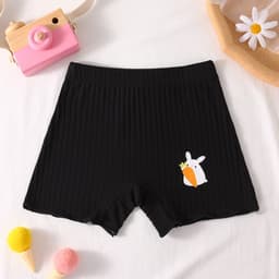 Combo 4 quần chíp đùi cotton gân tăm tre họa tiết Thỏ Cà Rốt cho bé gái, quần đùi bảo hộ thoáng mát co giãn  Cherikids 8