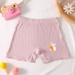 Combo 4 quần chíp đùi cotton gân tăm tre họa tiết Thỏ Cà Rốt cho bé gái, quần đùi bảo hộ thoáng mát co giãn  Cherikids 5