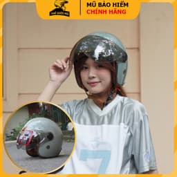 Mũ bảo hiểm 3/4 có kính chắn gió,gọn nhẹ,nón bảo hiểm ba phần tư NTMAX TRUMP  lót nâu viền đồng cao cấp cho cả nam và nữ 4