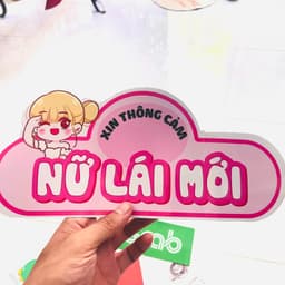 [SGP] Combo 2 Decal Nam Châm Nữ Lái Mới 30x14cm Dán Xe Ô Tô, Sticker Cảnh Báo Dễ Thương, Chống Nước, Dễ Tháo Lắp 3