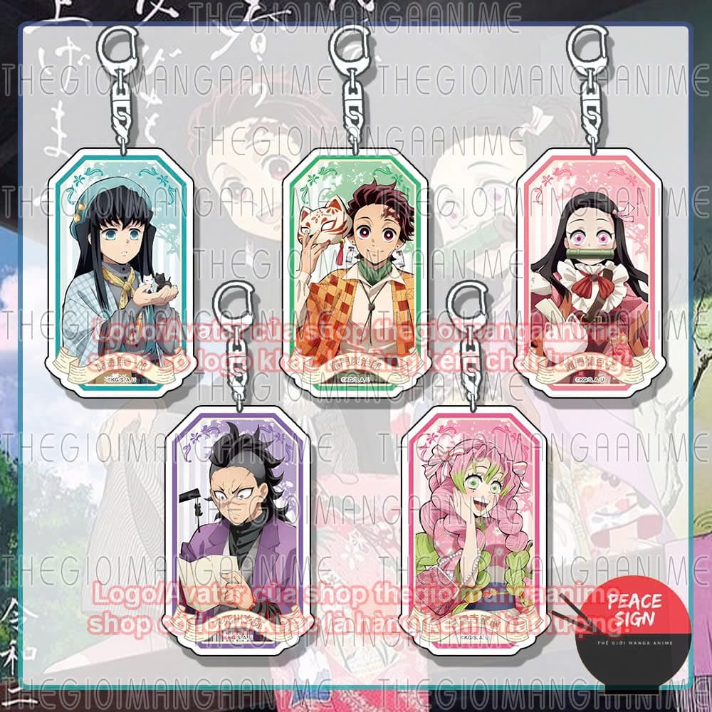 (mua 1 tặng 1) (HỘI XUÂN) Móc khóa KIMETSU NO YAIBA phụ kiện hoạt hình