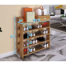 Kệ Giày Dép Gỗ 5 Tầng Có Ngăn Kéo và Kệ Gỗ Tiện Dụng 5 Tầng cao 1M2 5