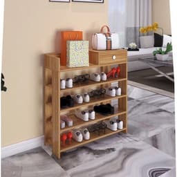 Kệ Giày Dép Gỗ 5 Tầng Có Ngăn Kéo và Kệ Gỗ Tiện Dụng 5 Tầng cao 1M2 4