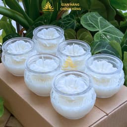 Hộp 12 Ly Nến Bơ Diệu Liên Hoa, Nhiều Màu, An Toàn, Không Khói, Nến Bơ Thực Vật Cúng Dường,Thần Tài, Dâng Lễ Cháy 24h 3