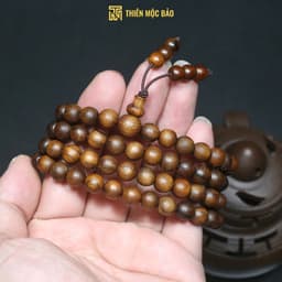 Vòng tay gỗ Bách xanh Mộc Châu 108 hạt chìm nước - Chuỗi tràng gỗ thơm cho Nam và Nữ | Thiên Mộc Bảo 9