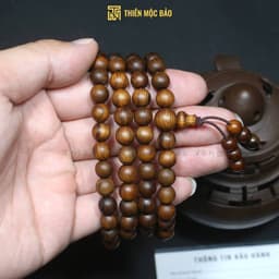 Vòng tay gỗ Bách xanh Mộc Châu 108 hạt chìm nước - Chuỗi tràng gỗ thơm cho Nam và Nữ | Thiên Mộc Bảo 7