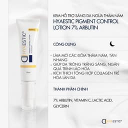 [Công ty] Kem hỗ trợ sáng da ngăn ngừa thâm nám 7% Arbuttin Hyaestic pigment control lotion 30ml authshopp 4