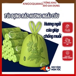 Túi đựng rác hương ngải cứu xua đuổi ruồi muỗi côn trùng, siêu dai, có dây rút tiện dụng cho mọi nhà 1