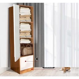 Tủ Để Đồ Đa Năng 4 Ngăn 1 Cánh Lớn+1 Cánh Nhỏ và Giá Treo Quần Áo 2 Tầng Bằng Sắt Sơn Tỉnh Điện 3