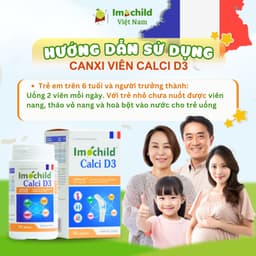 imochild Calci D3, Canxi sinh học dạng viên cho trẻ từ 6 tuổi ,Canxi cho bà bầu Hộp 60 viên 5
