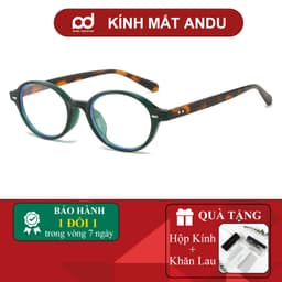 Gọng kính cận thời trang nữ ANDU EYEWEAR dáng tròn dẹp phong cách 2YK chất liệu nhựa 1