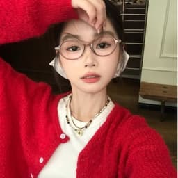 Gọng kính cận thời trang nữ ANDU EYEWEAR dáng tròn dẹp phong cách 2YK chất liệu nhựa 5