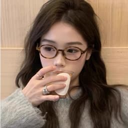 Gọng kính cận thời trang nữ ANDU EYEWEAR dáng tròn dẹp phong cách 2YK chất liệu nhựa 8