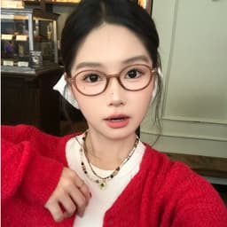 Gọng kính cận thời trang nữ ANDU EYEWEAR dáng tròn dẹp phong cách 2YK chất liệu nhựa 6