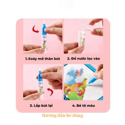 Tranh tô màu nước ma thuật kèm bút nước, cuốn sổ tập tô màu tự xóa tái sử dụng nhiều lần 4
