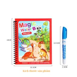 Tranh tô màu nước ma thuật kèm bút nước, cuốn sổ tập tô màu tự xóa tái sử dụng nhiều lần 3