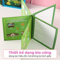 Tranh tô màu nước ma thuật kèm bút nước, cuốn sổ tập tô màu tự xóa tái sử dụng nhiều lần 7