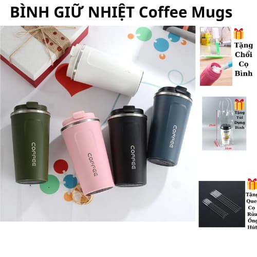 Cốc Giữ Nhiệt Cao Cấp Siêu Bền Hana Giữ Nhiệt Tốt Dung Tích 380ML Và 510MLkèm 2 quà tặng -  M165