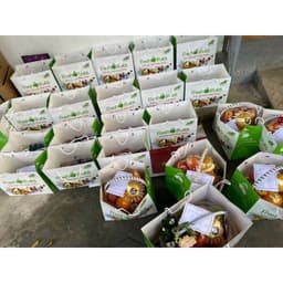 (Combo)Túi_Khay Giấy Đựng Hoa Quả, Trái Cây 1kg, 3kg, 5kg 8