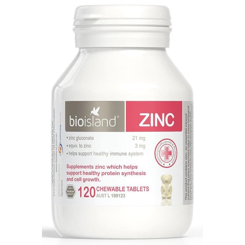 Viên nhai bổ sung Kẽm Zinc cho bé BioIsland Úc tăng cường hệ miễn dịch cho trẻ từ 1 tuổi trở lên 120 viên