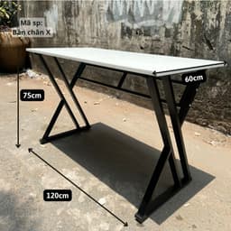 Bàn làm việc chân chữ X mặt gỗ MDF 2