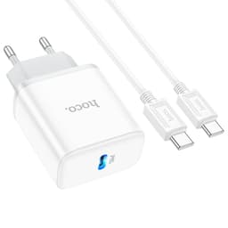 Bộ Sạc/ Cóc/ Củ Nhanh 20W Hoco C104A Type-C/ Li@ght@ning và Cáp sạc 20W Hoco X56 dây dù 5